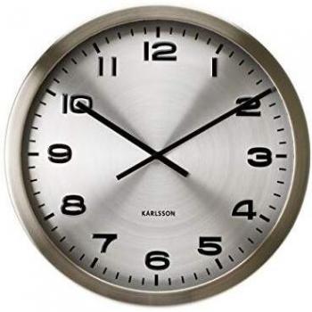 Karlsson Maxie Horloge murale en acier et aluminium poli