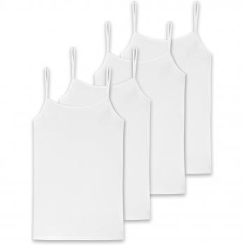 SCHIESSER 4XL Unterhemd 4er Pack – Weißes Damen-Top in Serie 95/5