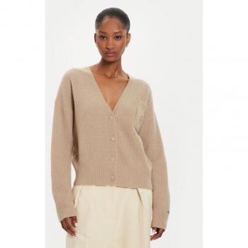 Tommy Hilfiger Damen‑Cardigan mit Script‑Logo – Beige, Größe XXL (44)