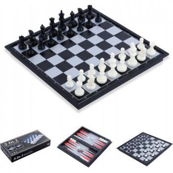 Mini Jeu d’Échecs & Backgammon Pliable, 24 cm × 24 cm
