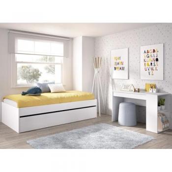 Lago pack cama nido con arrastre + escritorio blanco