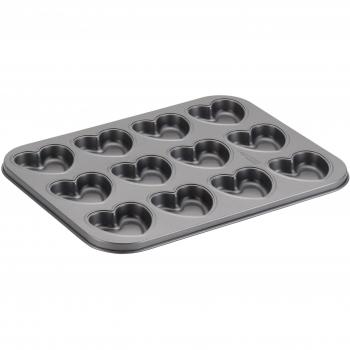 Cake Boss 1‑Piece Carbon Steel Moulded Cookie Pan – Heart Design