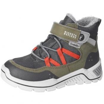 Ricosta Herren Flachabsatz Stiefelette AREX Winterstiefel Oliv/Carbon gefüttert Größe 33