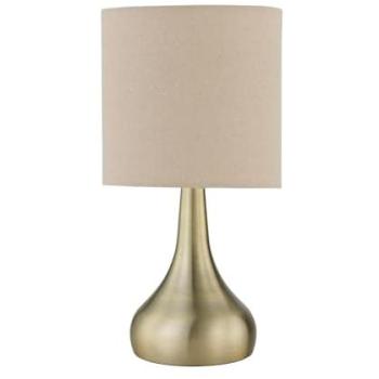 Romana Antique Brass Touch Table Lamp – Natural Linen Shade, Gold Edition