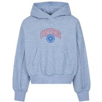 Sudadera de Confort Converse Kids: Capucha y Estilo Varsity Pintuck