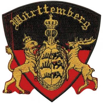 Parche escudo Württemberg 8 cm x 8,5 cm