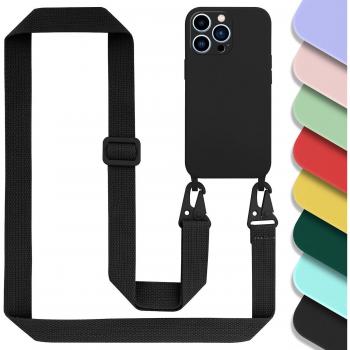 Tour de cou pour iPhone 13 PRO en silicone LIQUID PINK avec cordon ajustable