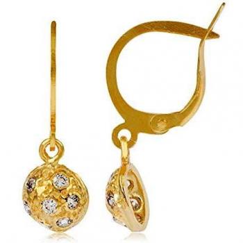 Córdoba Jewels pendientes plata 925 oro baño con zirconita estilo Aritos Circle