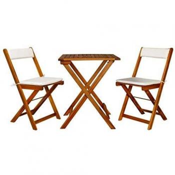 VidaXL 7-tlg. Bistro Set mit Kissen aus Akazienholz