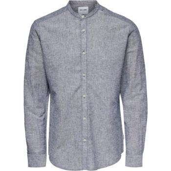 Only & Sons Caiden Langarmhemd Dunkelblau Slim Fit