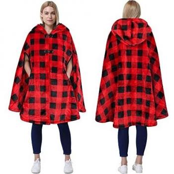 Warm Velvet Hooded Poncho