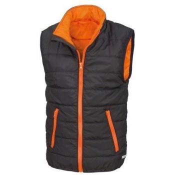 WarmShield Kindermantel von Result Core – schwarz/orange