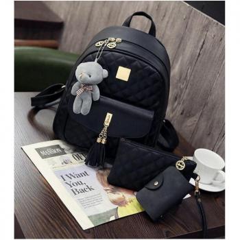 Sac à dos ours avec pompon, 3 pièces, star en Vogue, LB316