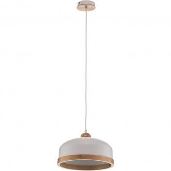 Eko-Light Studio Hanging Light White 1-Bulb Wood Decor