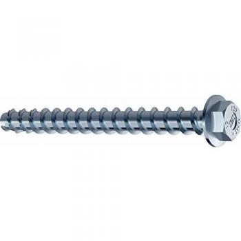 HECO Schrauben Betonschraube MULTI-MONTI-plus, (7,5x40 mm, 100 St., Sechskantkopf mit angepresster Scheibe), Stahl weiß verzinkt