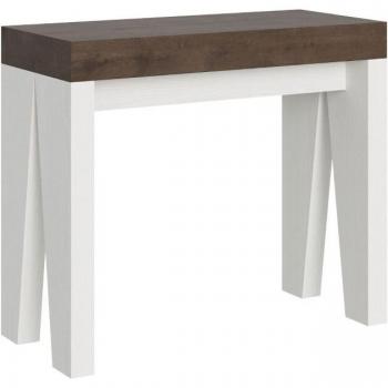 Console Extensible Naxy Mix – Noyer et Frêne Blanc – Modèle Itamoby