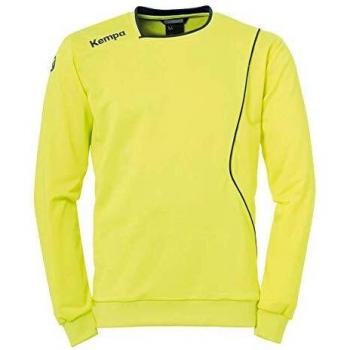 Kempa Herren Curve Sportshirt Langarm, Fluo Gelb/Deep Blau, 4XL