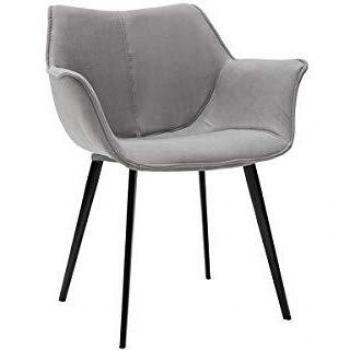 Miliboo Chaise Design en Tissu Bleu Clair avec Pieds Métal Or Volo