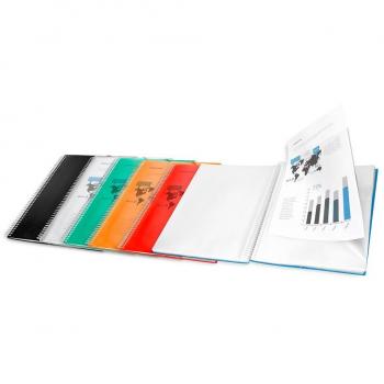 Carpeta Verde 40 Fundas LíderPapel DinA4 con Espiral