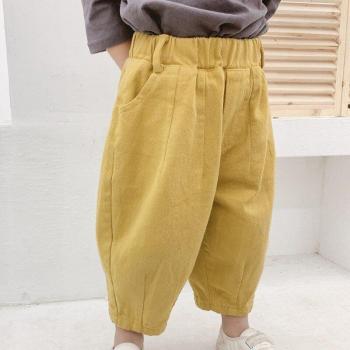 Pantalones de Lino con Bolsillo para Niñas