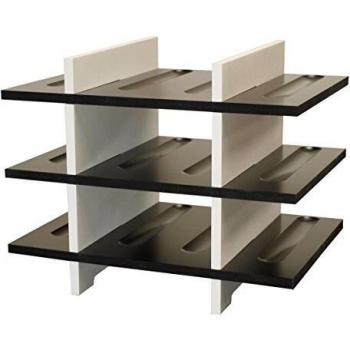 Stand à vin Expovinalia 3 niveaux – MDF blanc/Noir