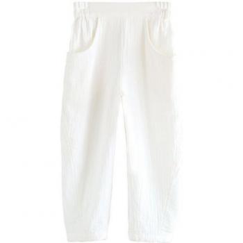 Next White 100% Cotton Kid’s Barrel Pants (Pull‑On)