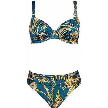 CHARMLINE Damen Bikini Satin Fruits petrol   48C   2105-543