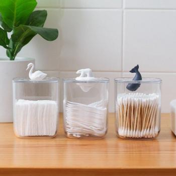 3 Pcs Acrylic Cosmetic Cotton Swab Box