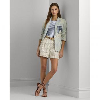 Short de Mujer Rayado con Puños Doblados