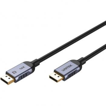 UNITEK 2‑m DisplayPort Cable with Black and Grey Housings