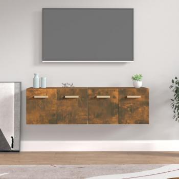 Pared de muebles 2 piezas de contrachapada roble ahumado 60x36,5x35 cm