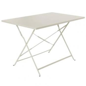 Emilia 4‑Seat Folding Outdoor Table – 110×70 cm, Metal & Beige
