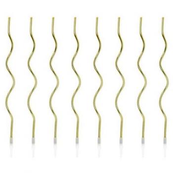 Bougies dorées torsadées 14 cm