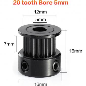 Polea 3DSWay 5mm ancho de correa GT2