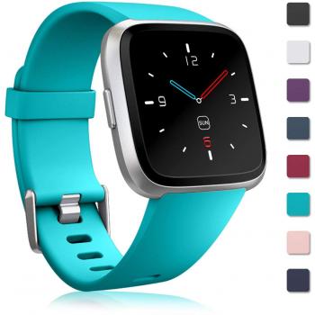 Zekapu Silicone Band for Fitbit Versa Lite in Teal (Small)