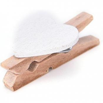 20Pcs Mini Heart Wooden Pegs for Party Decorations