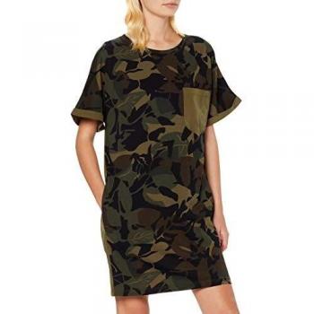G-STAR RAW Robe Moxel Pocket, Multicolore (Wild Olive/Forest Night Ao A669), 40 (Taille Fabricant: Medium) Femme