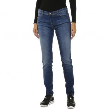 Pantaloni jeans donna effetto usato elasticizzati