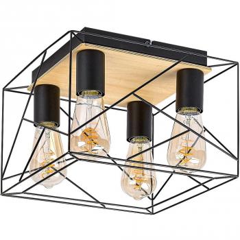 Industrial Chic: Lámpara Negra E27 x4
