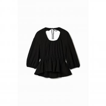 Desigual, Elegante Cut-out Bluse, Schwarz, XL