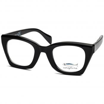 Saraghina AMANDA 115LV Women's Eyeglasses Black Size 48 (Frame Only)