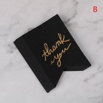 10pcs Black Paper Tags with Heart and Gold Stamping for Gifts
