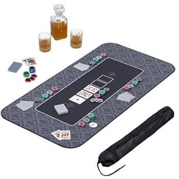 Matériel de poker Relaxdays – Tapis antidérapant 120 cm x 60 cm couleur noire