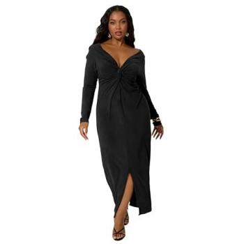 Black Knot-Front Maxi Dress, Women’s Size 20