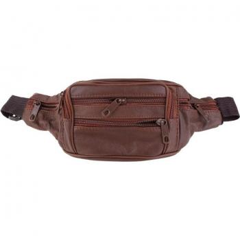 Men's Hiking Leather Messenger Waist Bag