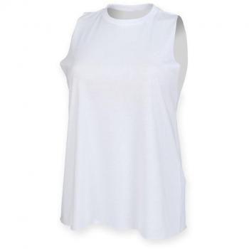 High‑Neck Sleeveless White Vest for Women – Skinnifit – XS / 8