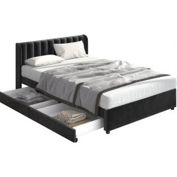 Letto Velluto Teddy con Letto Escluso Grigio