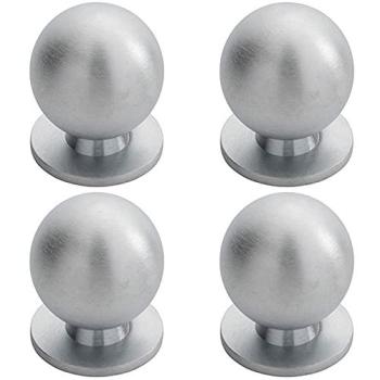 4‑Pack Satin Chrome 30mm Solid Ball Door Handles