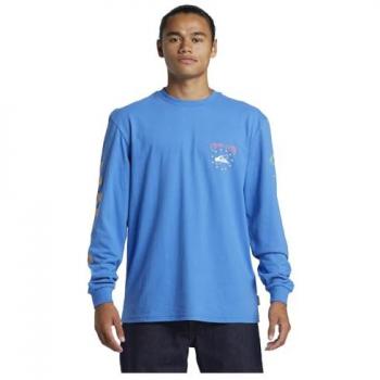 Quiksilver Mens Cosmic Wave Graphic Tee – Blue, Size 40