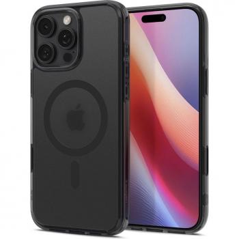 Spigen Ultra Hybrid T MagFit – Coque iPhone 16 Pro Max – Noir Givré – Compatibilité MagSafe